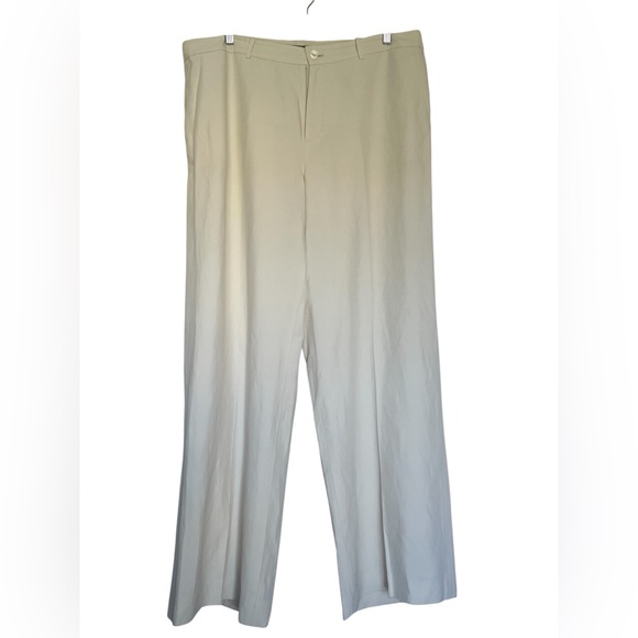 Lauren Ralph Lauren Andover Pants Women’s 16 Silk Linen Blend Wide Leg Cream - Picture 1 of 14